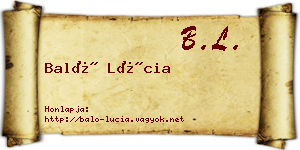 Baló Lúcia névjegykártya